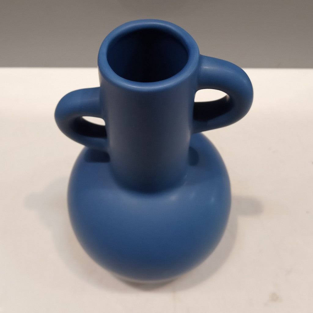 Vaso Decorativo em Cerâmica Azul Elegante | Alma & Casa