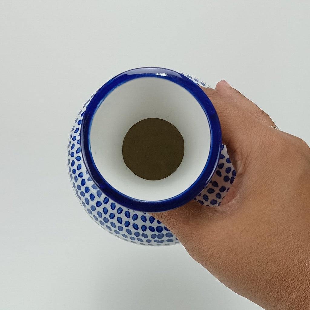 Vaso Decorativo em Cerâmica Azul Elegante | Alma & Casa