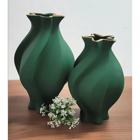 Kit 2 Peças Vasos Cerâmicos Artesanais para Decoração Sofisticada | Alma & Casa