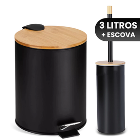 Lixeira Inox Bambu: Praticidade que Surpreende | Alma & Casa