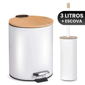 Lixeira Inox Bambu: Praticidade que Surpreende | Alma & Casa