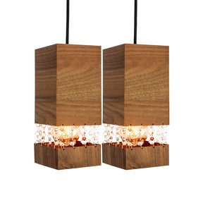 2 Luminárias de Cristais Acrílico e MDF | Alma & Casa