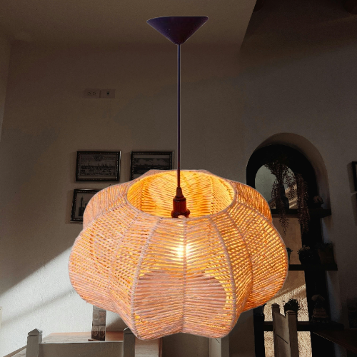 Pendente Flor de Lótus em Palha Natural | Alma & Casa