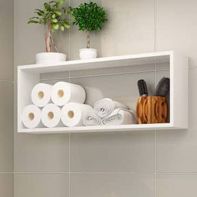 Kit Com 2 Nichos Para Banheiro Branco 50x25x12