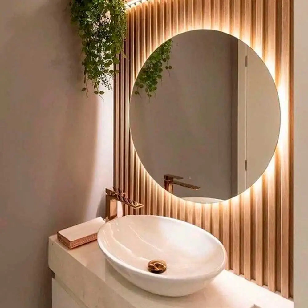 Espelho Redondo com LED 30x30cm – Moderno e Sofisticado