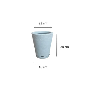 Kit Elegante com 3 Vasos Redondos Texturizados em Polietileno