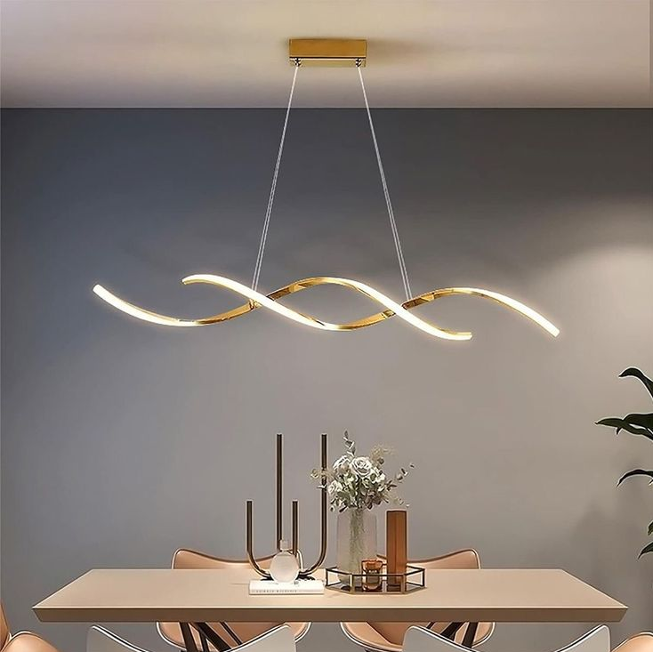 Lustre Pendente Espiral LED – Escultura de Luz | Alma & Casa
