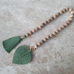 Colar de Mesa Boho em Madeira e Macramê | Alma &amp; Casa