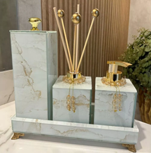 Conjunto Lavabo Mármore com Bandeja e Difusor | Alma & Casa