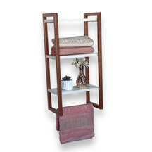 Prateleira com Suporte Toalha em Metalon e MDF | Alma & Casa