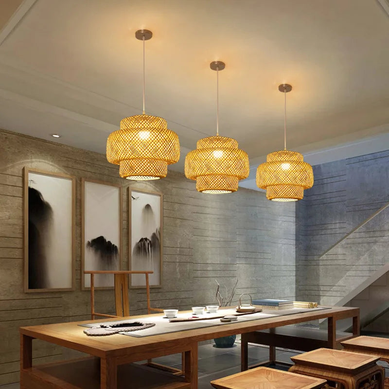 Luminária de Bambu – Iluminação Natural e Sofisticada para Seu Lar