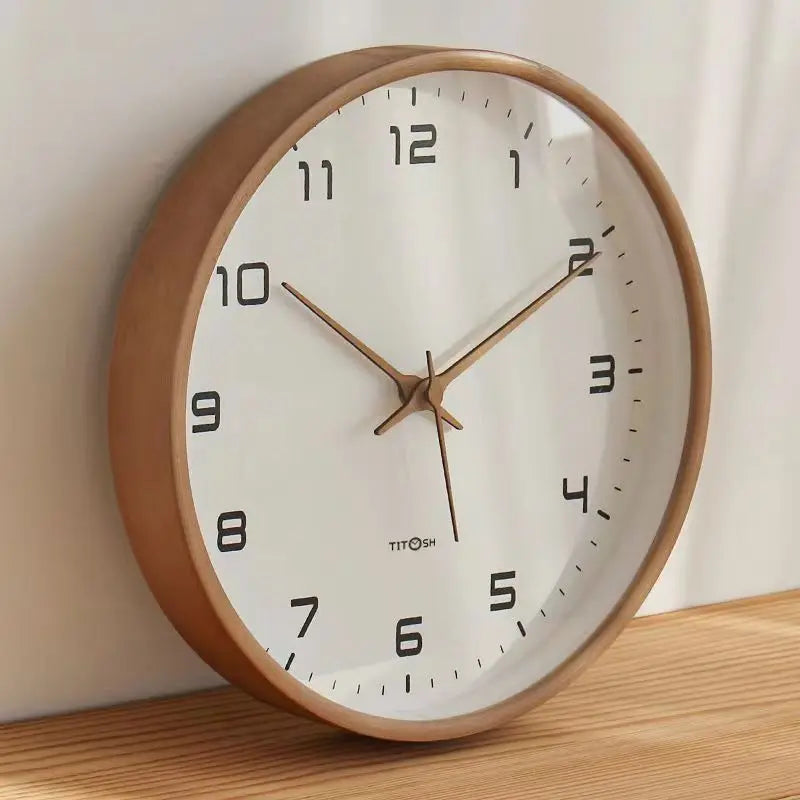 Relojes de pared de madera nórdicos, decoración de pared japonesa, reloj silencioso minimalista moderno, colgante de pared para sala de estar