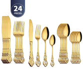 Conjunto de Talheres Dourado Retrô Luxo | Alma & Casa