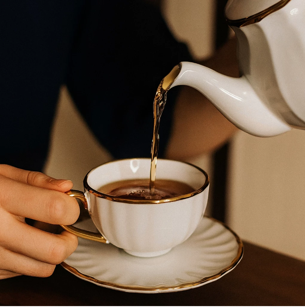 Xícaras de Porcelana com Borda Dourada: Sofisticação 12 pcs | Alma & Casa