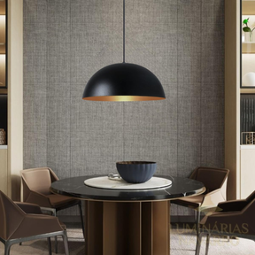 Pendente Meia Lua 34cm em Alumínio – Design Moderno e Sofisticado | Alma & Casa