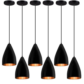 Kit 6 Pendentes Vegas Preto e Bronze | Alma & Casa