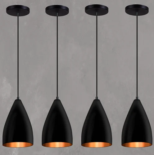 Kit 6 Pendentes Vegas Preto e Bronze | Alma & Casa