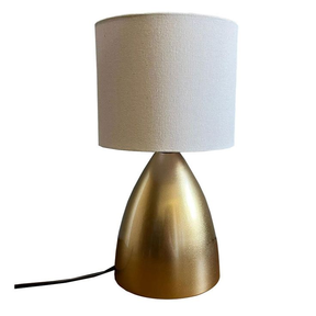 Abajur Clássico Dourado com Cúpula de Tecido | Alma & Casa