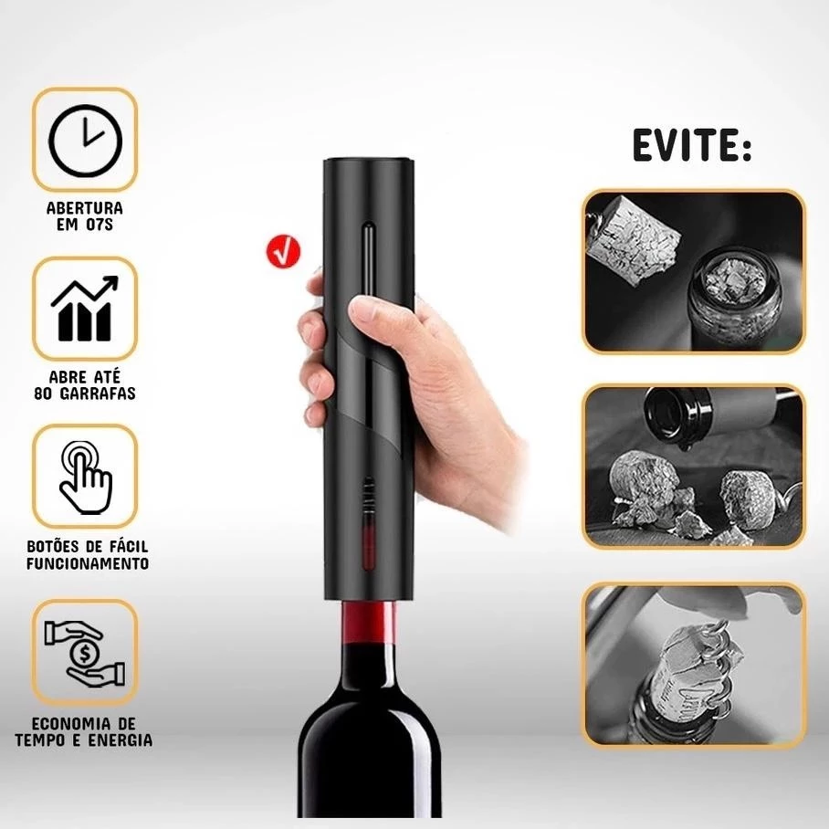 Abridor de Vinho Elétrico: Charme e Praticidade | Alma & Casa