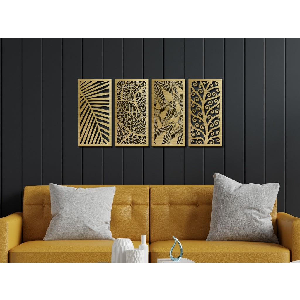 Kit 4 Quadro Natureza Decoração Para Sala Grande Enfeite Elegante