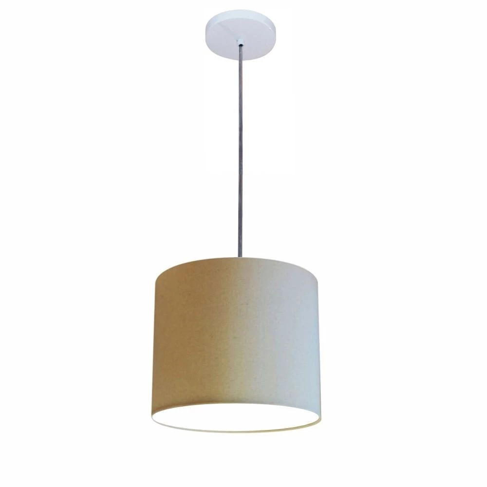 Lustre Luminária Pendente Vivare Free Lux PE-4105BR Cúpula em Tecido 20x22cm