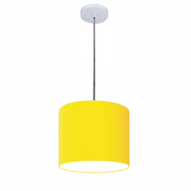 Lustre Luminária Pendente Vivare Free Lux PE-4105BR Cúpula em Tecido 20x22cm