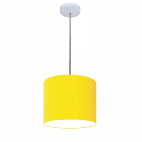 Lustre Luminária Pendente Vivare Free Lux PE-4105BR Cúpula em Tecido 20x22cm