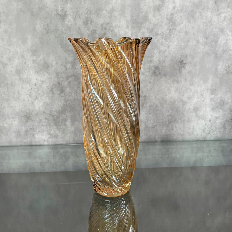 Vaso Vidro com Design Espiralado | Alma & Casa