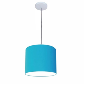 Lustre Luminária Pendente Vivare Free Lux PE-4105BR Cúpula em Tecido 20x22cm