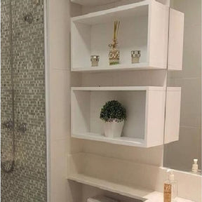 Kit Com 2 Nichos Para Banheiro Branco 50x25x12