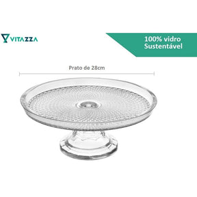 Boleira de Vidro com Prato e Tampa Vitazza | Alma & Casa