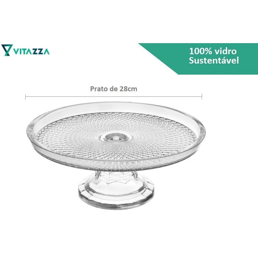 Boleira de Vidro com Prato e Tampa Vitazza | Alma & Casa