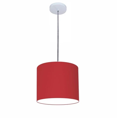 Lustre Luminária Pendente Vivare Free Lux PE-4105BR Cúpula em Tecido 20x22cm