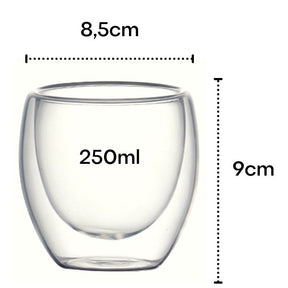 Copo Duplo Vidro 250ml: Design Térmico e Elegante | Alma & Casa