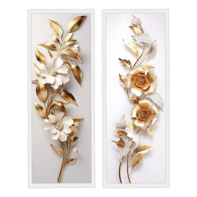 Quadros Flores Douradas: Elegância que Floresce | Alma & Casa