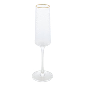 Taça Champanhe Cristal com Fio Dourado - 01 peça| Alma & Casa