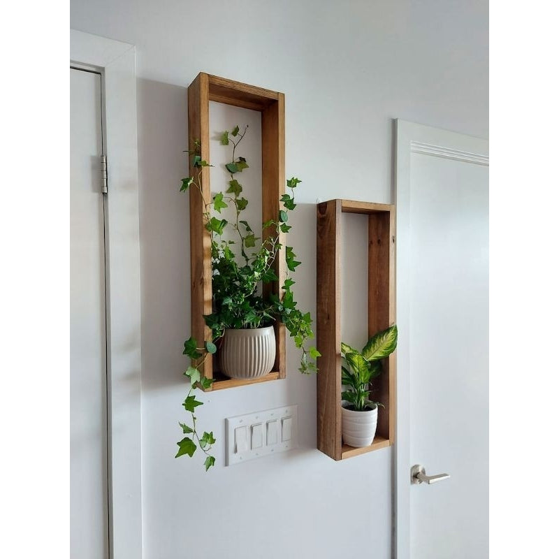 KIT2 Nichos Retangular Decorativos Organizador Madeira Pinus
