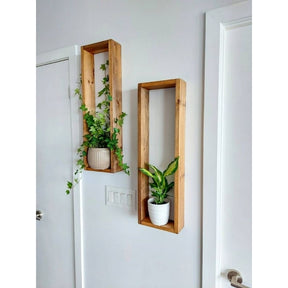 KIT2 Nichos Retangular Decorativos Organizador Madeira Pinus