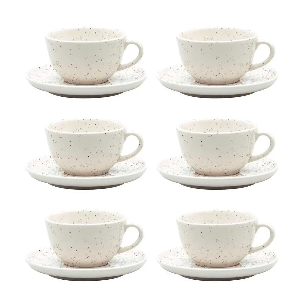 Conjunto 12 pcs de Xícaras Flat Chuvisco: Arte e Natureza à Mesa | Alma & Casa