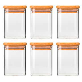 Potes de Vidro Bambu, 6 pcs - Organização com Estilo: | Alma & Casa