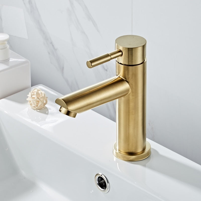 Torneira para lavatório SUS 304 de aço inoxidável simples e fria de 1/2 polegada