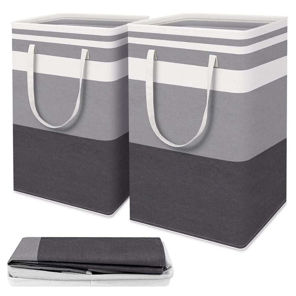Cesto de Roupa Grande 75L Dobrável - Conjunto com 2 Peças 40x30x70cm para Roupas Sujas | cesta de roupa suja