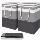 Cesto de Roupa Grande 75L Dobrável - Conjunto com 2 Peças 40x30x70cm para Roupas Sujas | cesta de roupa suja