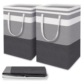 Cesto de Roupa Grande 75L Dobrável - Conjunto com 2 Peças 40x30x70cm para Roupas Sujas | cesta de roupa suja