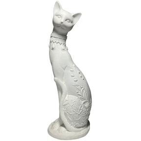Gato Sentado Decorado Com Detalhes Perolados Adorno Encantador para sua Decoração Interna