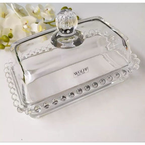 Manteigueira Pearl em Cristal Transparente | Alma & Casa