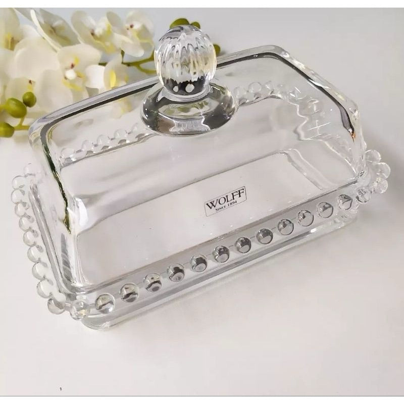 Manteigueira Pearl em Cristal Transparente | Alma & Casa