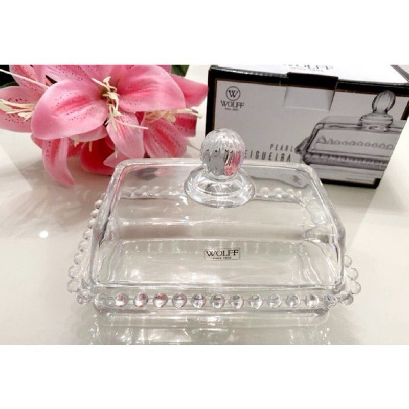 Manteigueira Pearl em Cristal Transparente | Alma & Casa