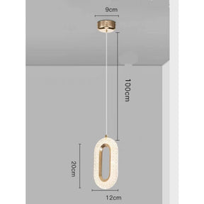 Pendente Cristal Oval Elipse Moderno Dourado – Geometria em Luz | Alma & Casa