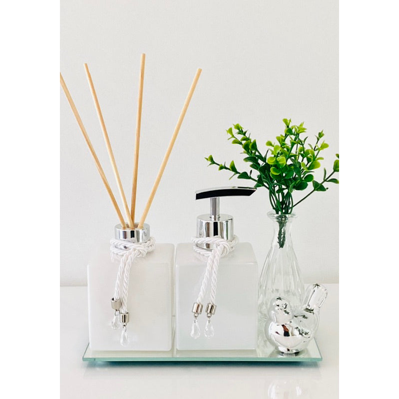 Essência e Charme: Kit Lavabo Decorativo Completo | Alma & Casa